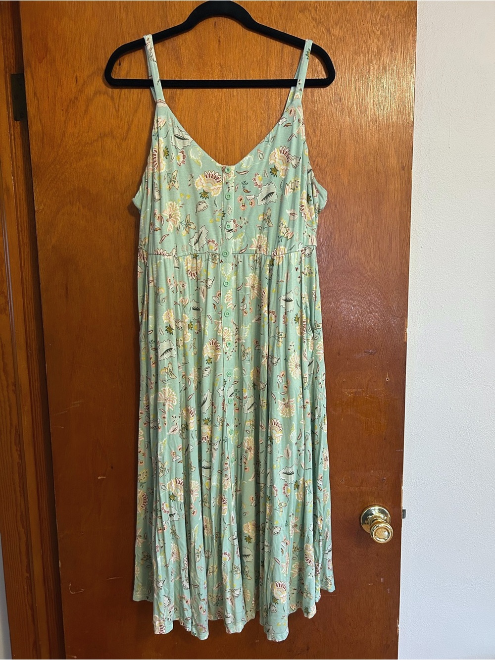 torrid Mint Green Floral Maxi Dress with Spaghetti Straps